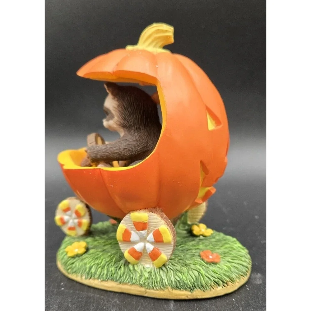 Fitz & Floyd Charming Tails Jack-O-Lantern Jalopy Halloween Pumpkin Candy Corn F